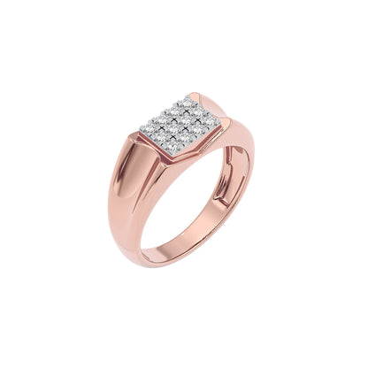 Flush Set Diamond Mens Ring 18 KT / Rose Gold / 22