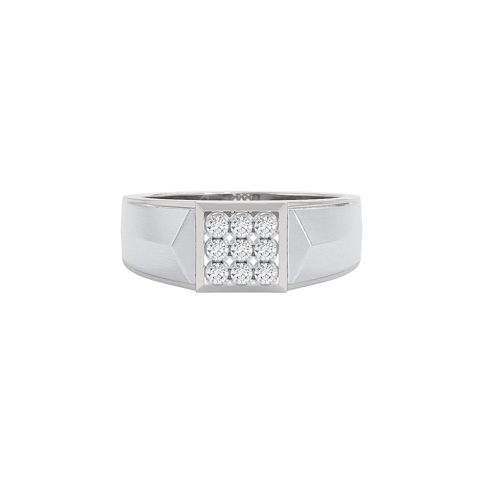 Club Six Diamond Mens Ring 18 KT / White Gold / 22