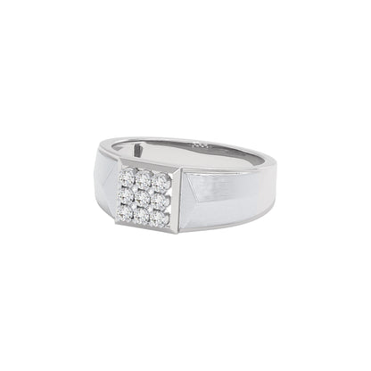 Club Six Diamond Mens Ring 18 KT / White Gold / 22