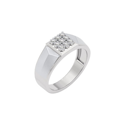 Club Six Diamond Mens Ring 18 KT / White Gold / 22