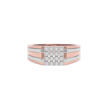 Urban Frame Diamond Mens Ring 18 KT / Rose Gold / 22