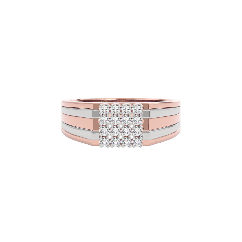 Urban Frame Diamond Mens Ring 18 KT / Rose Gold / 22