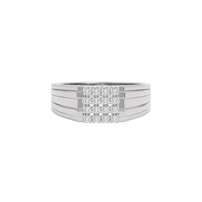 Urban Frame Diamond Mens Ring 18 KT / White Gold / 22