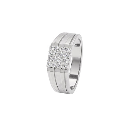 Urban Frame Diamond Mens Ring 18 KT / White Gold / 22