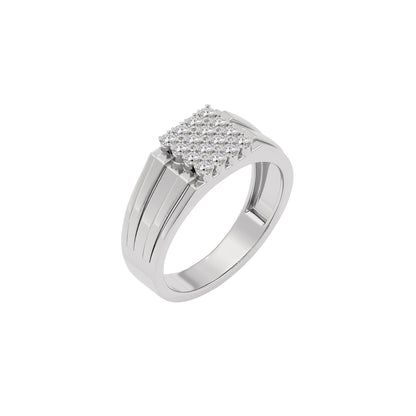 Urban Frame Diamond Mens Ring 18 KT / White Gold / 22