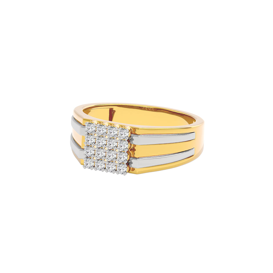 Urban Frame Diamond Mens Ring 18 KT / Yellow Gold / 22