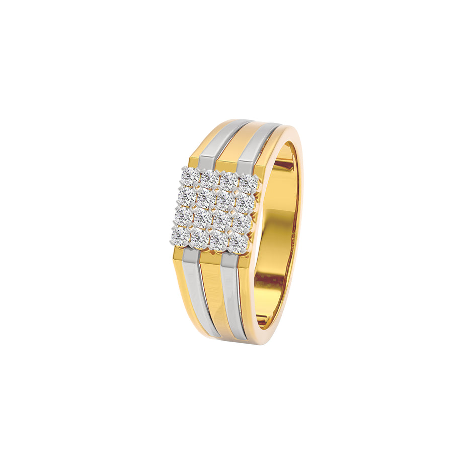 Urban Frame Diamond Mens Ring 18 KT / Yellow Gold / 22
