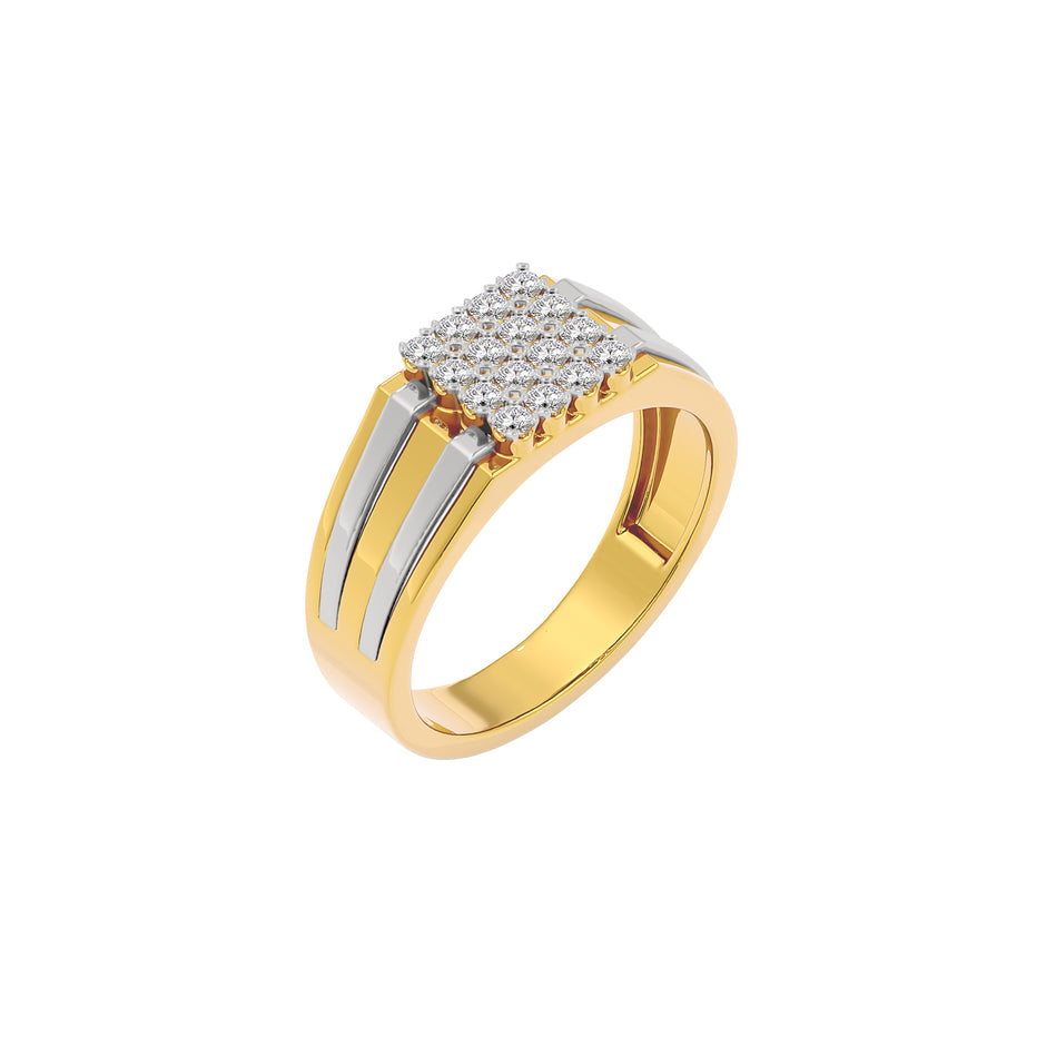 Urban Frame Diamond Mens Ring 18 KT / Yellow Gold / 22