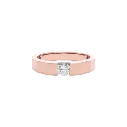Desert Quartz Diamond Mens Ring 18 KT / Rose Gold / 22