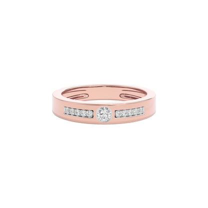 Channel Set Diamond Mens Ring 18 KT / Rose Gold / 22