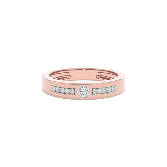 Channel Set Diamond Mens Ring 18 KT / Rose Gold / 22