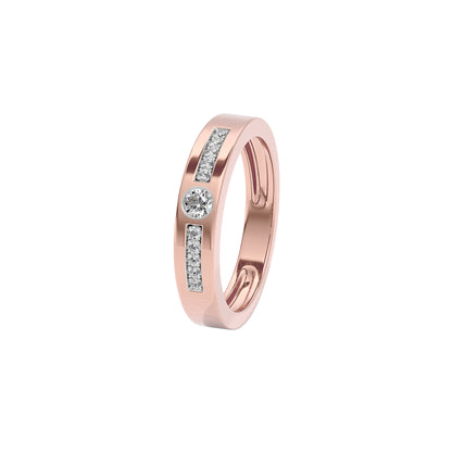 Channel Set Diamond Mens Ring 18 KT / Rose Gold / 22