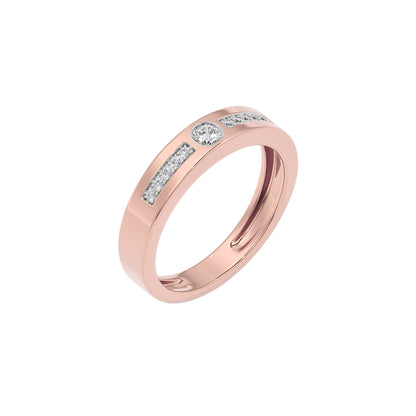 Channel Set Diamond Mens Ring 18 KT / Rose Gold / 22