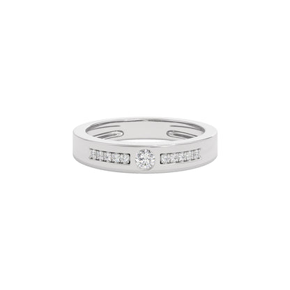 Channel Set Diamond Mens Ring 18 KT / White Gold / 22