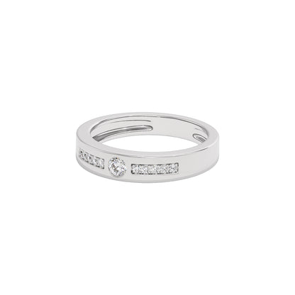 Channel Set Diamond Mens Ring 18 KT / White Gold / 22