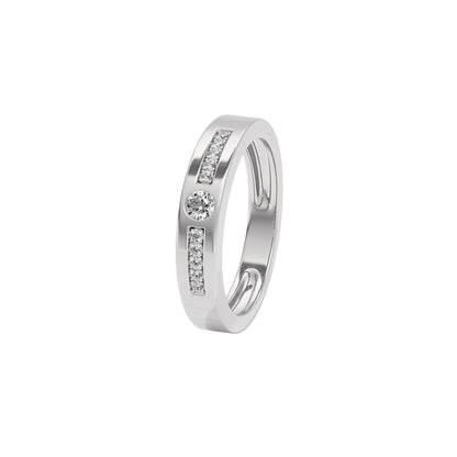 Channel Set Diamond Mens Ring 18 KT / White Gold / 22
