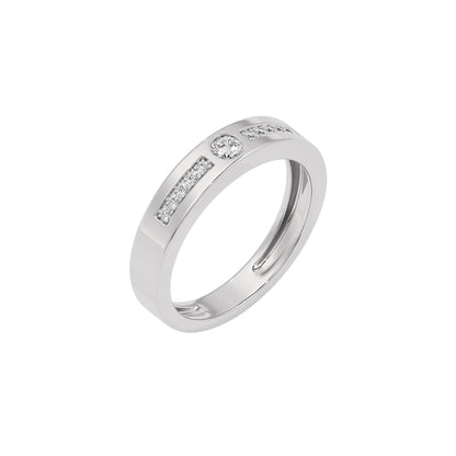 Channel Set Diamond Mens Ring 18 KT / White Gold / 22