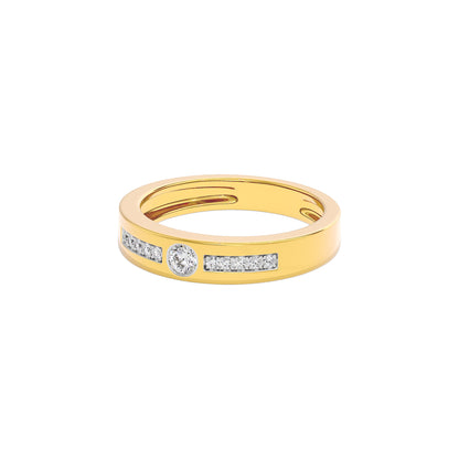 Channel Set Diamond Mens Ring 18 KT / Yellow Gold / 22