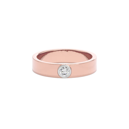 Linear Valve Diamond Mens Ring 18 KT / Rose Gold / 22