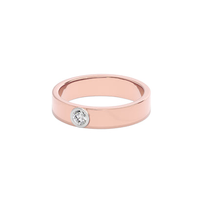 Linear Valve Diamond Mens Ring 18 KT / Rose Gold / 22