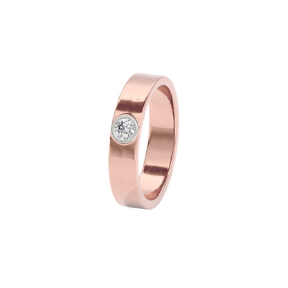 Linear Valve Diamond Mens Ring 18 KT / Rose Gold / 22
