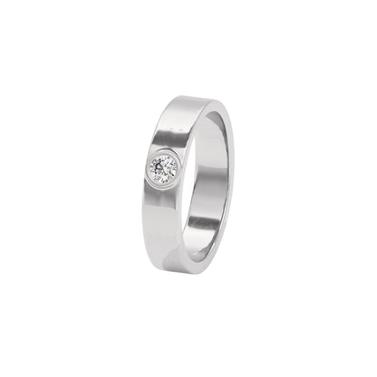 Linear Valve Diamond Mens Ring 18 KT / White Gold / 22