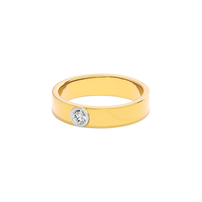 Linear Valve Diamond Mens Ring 18 KT / Yellow Gold / 22