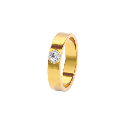 Linear Valve Diamond Mens Ring 18 KT / Yellow Gold / 22