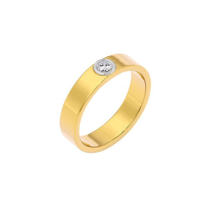 Linear Valve Diamond Mens Ring 18 KT / Yellow Gold / 22