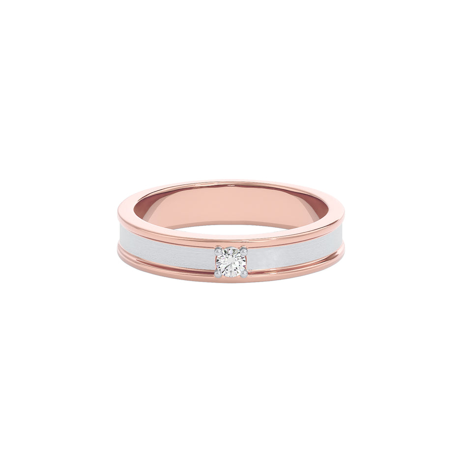 The Silver Ridge Diamond Mens Ring 18 KT / Rose Gold / 22