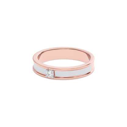 The Silver Ridge Diamond Mens Ring 18 KT / Rose Gold / 22