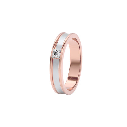The Silver Ridge Diamond Mens Ring 18 KT / Rose Gold / 22