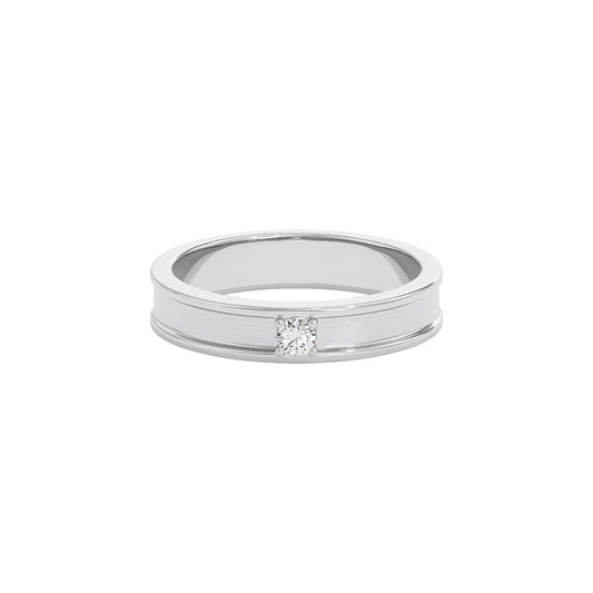 The Silver Ridge Diamond Mens Ring 18 KT / White Gold / 22