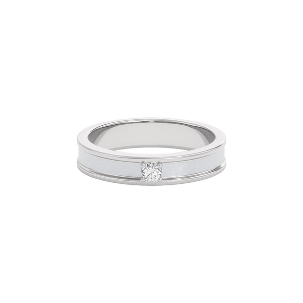The Silver Ridge Diamond Mens Ring 18 KT / White Gold / 22