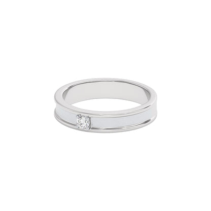 The Silver Ridge Diamond Mens Ring 18 KT / White Gold / 22