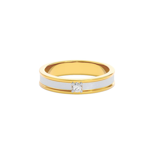 The Silver Ridge Diamond Mens Ring 18 KT / Yellow Gold / 22