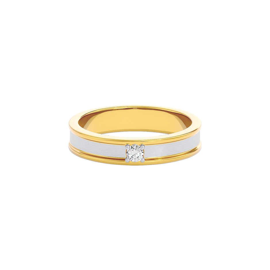 The Silver Ridge Diamond Mens Ring 18 KT / Yellow Gold / 22