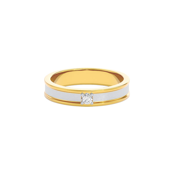 The Silver Ridge Diamond Mens Ring 18 KT / Yellow Gold / 22