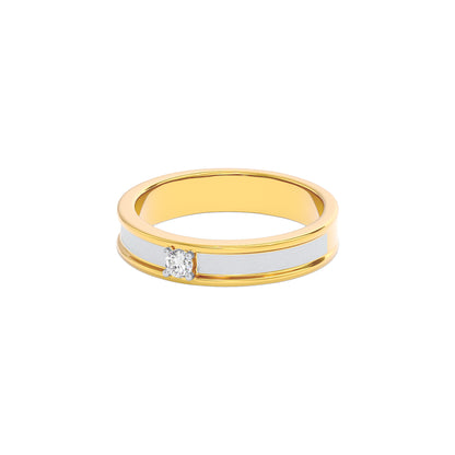 The Silver Ridge Diamond Mens Ring 18 KT / Yellow Gold / 22