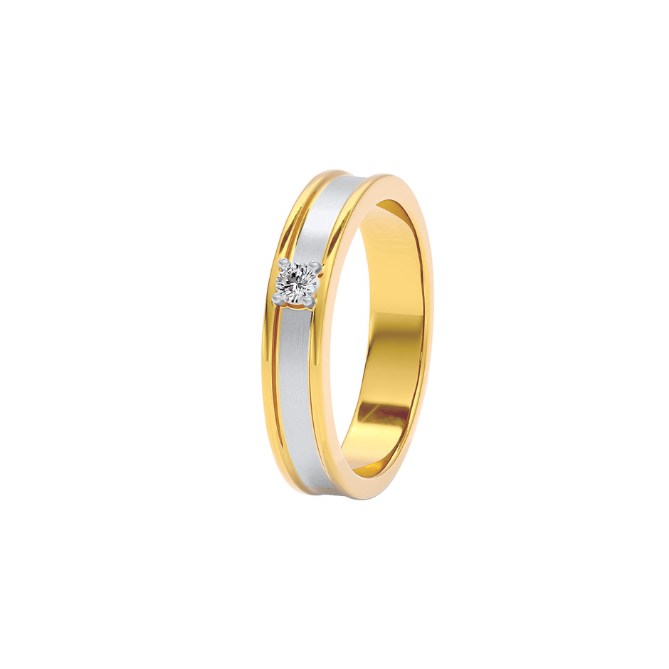 The Silver Ridge Diamond Mens Ring 18 KT / Yellow Gold / 22