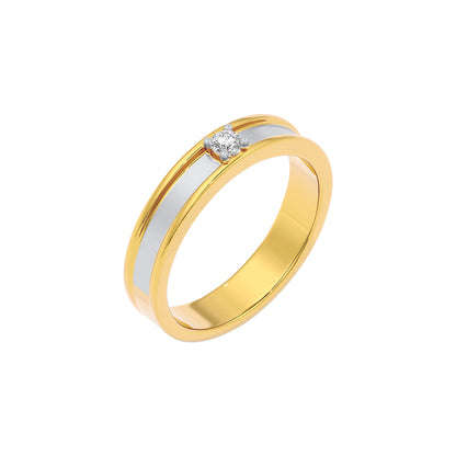 The Silver Ridge Diamond Mens Ring 18 KT / Yellow Gold / 22