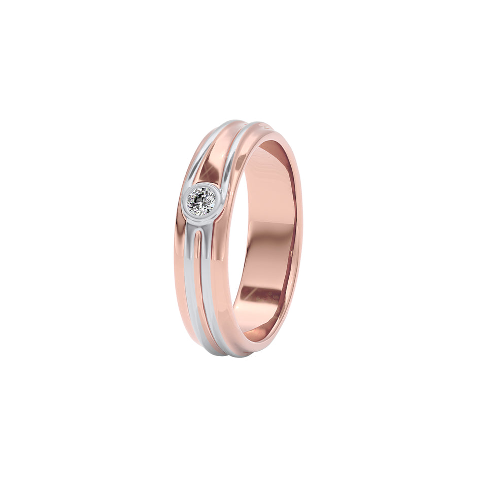 The Polaris Diamond Mens Ring 18 KT / Rose Gold / 22