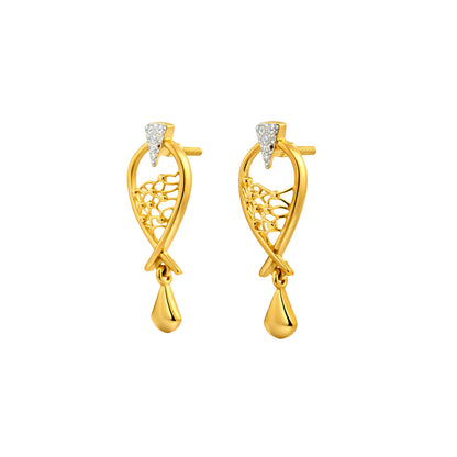 Filigree Teardrop Gold Earrings