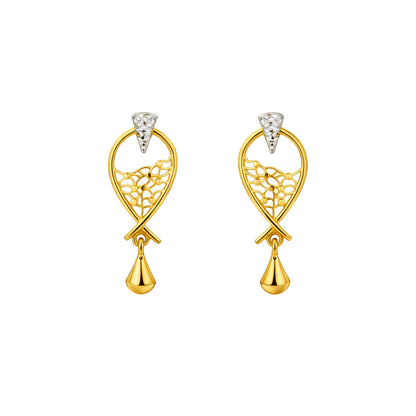 Filigree Teardrop Gold Earrings