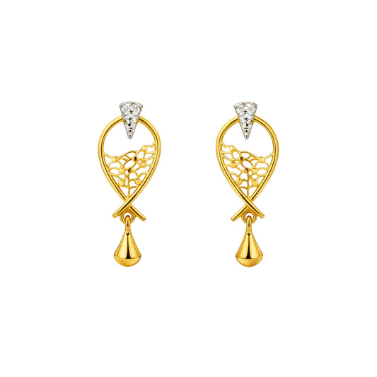 Filigree Teardrop Gold Earrings