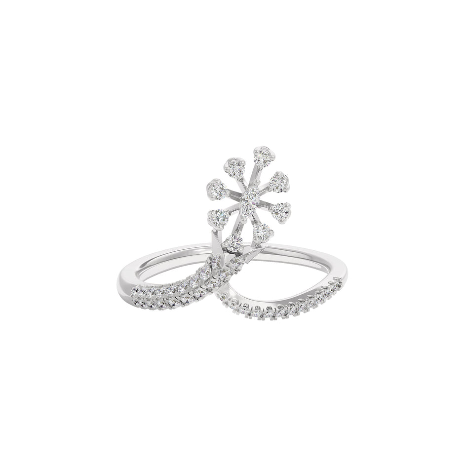 Glittering Spikes Diamond Ring