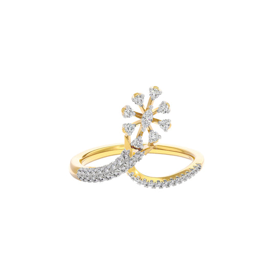Glittering Spikes Diamond Ring