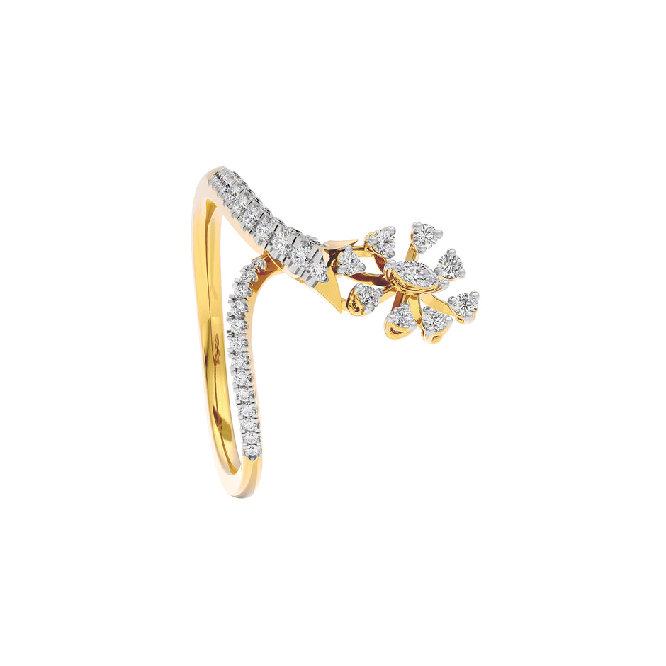 Glittering Spikes Diamond Ring