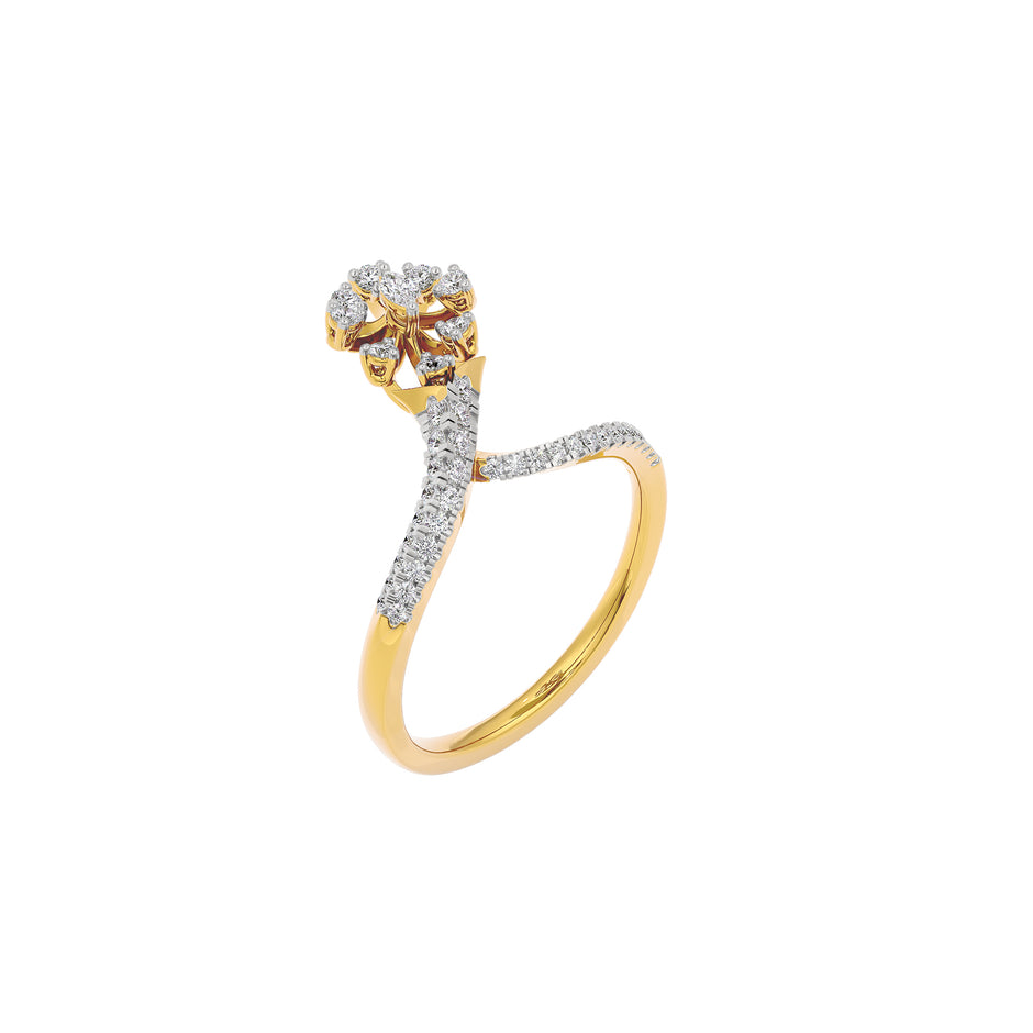 Glittering Spikes Diamond Ring