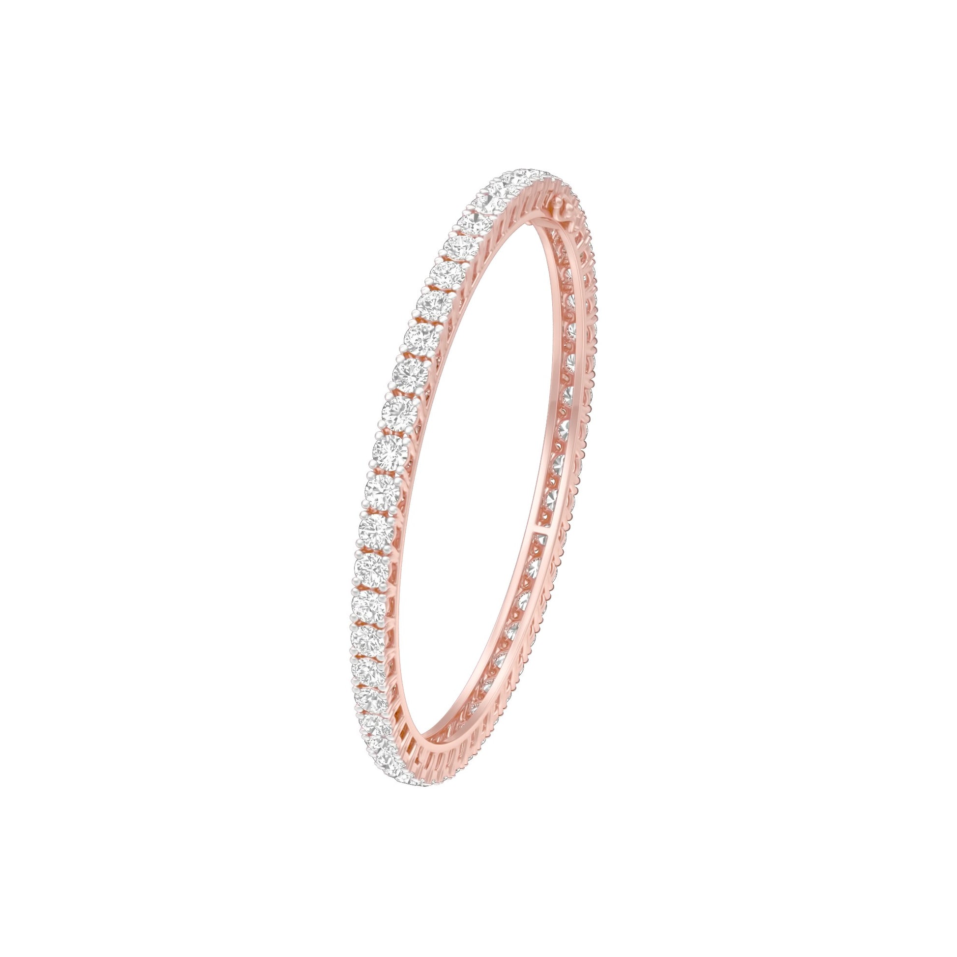 Lucent Flow Diamond Openable Bangle 18 KT / Rose Gold